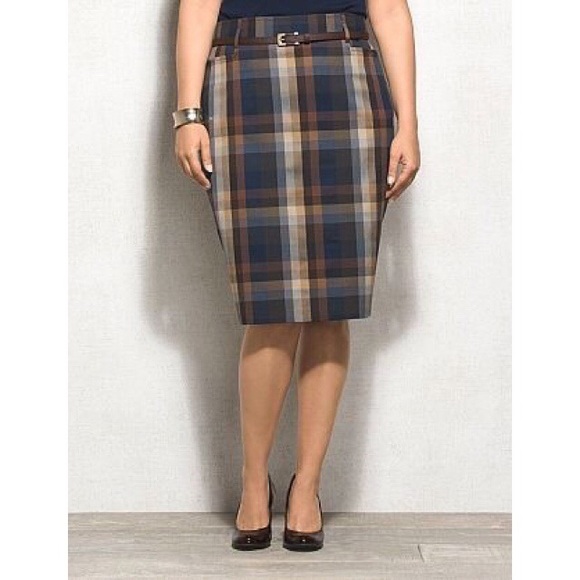 Dress Barn Dresses & Skirts - New Dress Barn Plaid Stretch Pencil Skirt